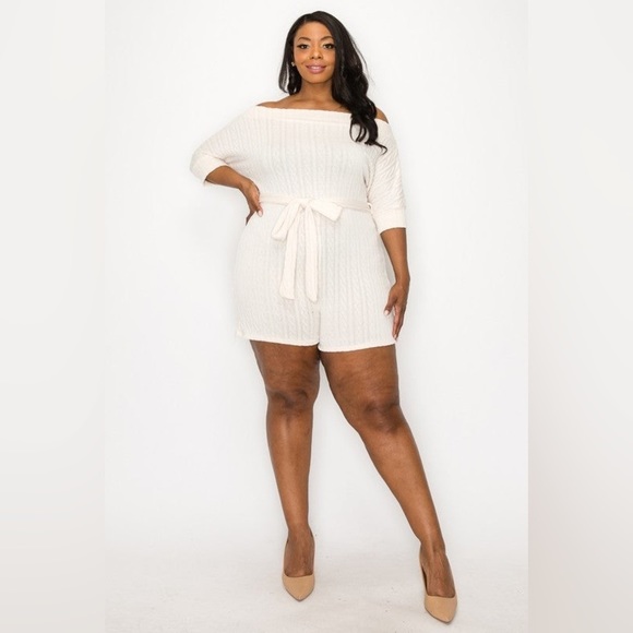 Pants - Jaquard Chic Romper- Plus Size
